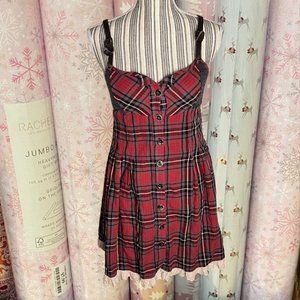Abercrombie and Fitch Plaid Overlay and Lace Winter Dress Size XS